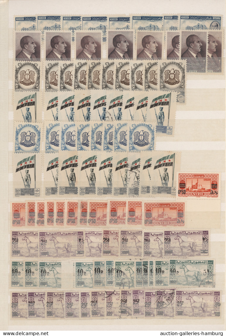 Syria: 1942/1960, comprehensive mint and used stock/accumulation in a stockbook,
