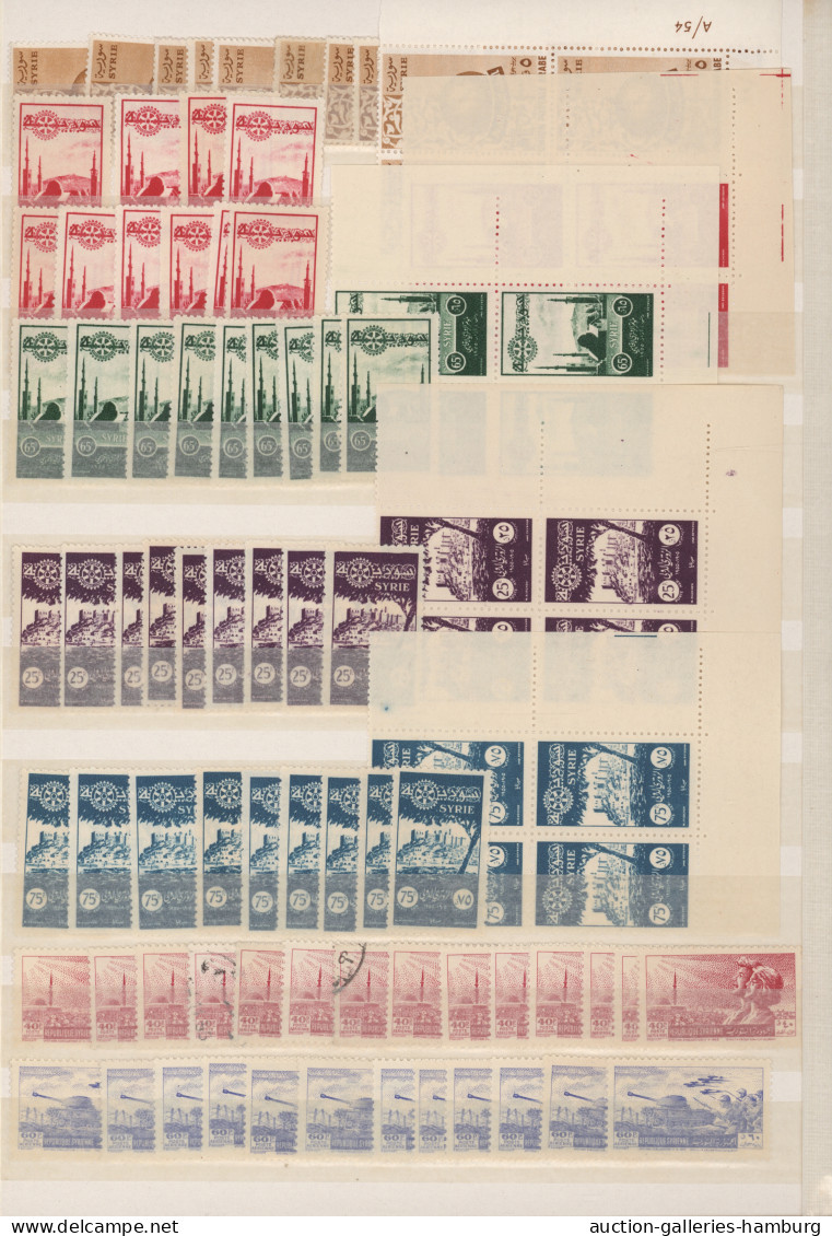 Syria: 1942/1960, comprehensive mint and used stock/accumulation in a stockbook,