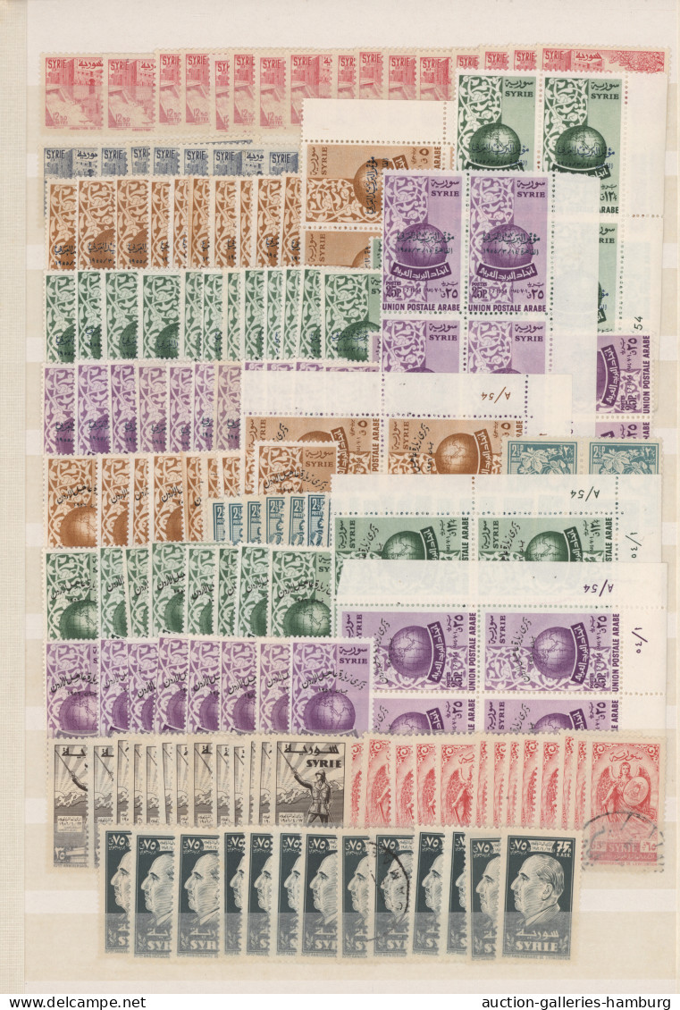 Syria: 1942/1960, comprehensive mint and used stock/accumulation in a stockbook,