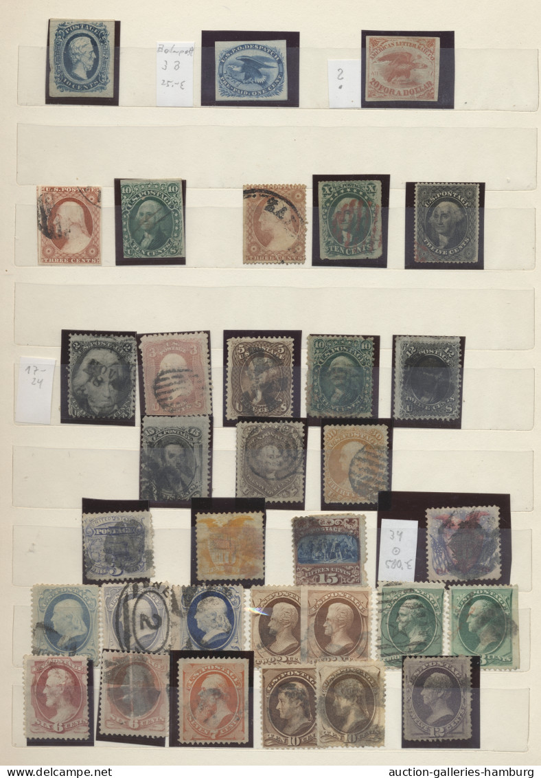 United States: 1851-1932, überwiegend Gestempelte Sammlung In Einem Einsteckbuch - Used Stamps