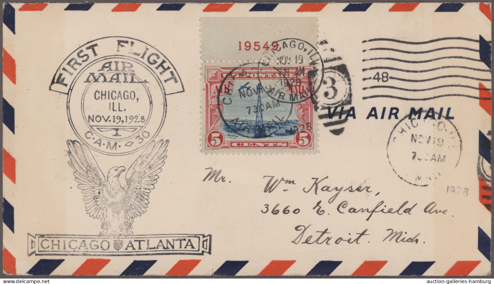 United States: 1929/1990 (ca.), AIRMAIL, Collection Of Apprx. 164 Covers, Compri - Cartas & Documentos