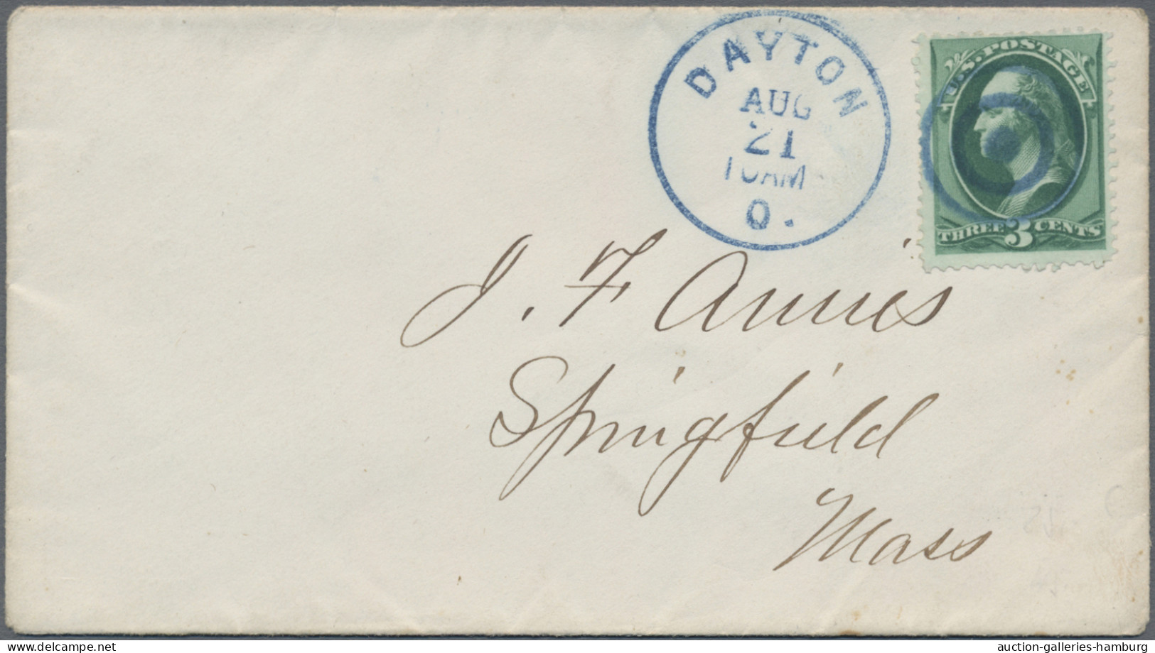 United States: 1864/1883, Group Of Six Covers, E.g. Blue Rimless "BALTIMORE", Bl - Lettres & Documents