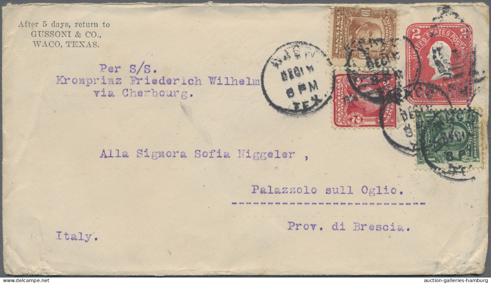 United States - Postal Stationary: 1894/1908, assortment of 49 uprated stationer
