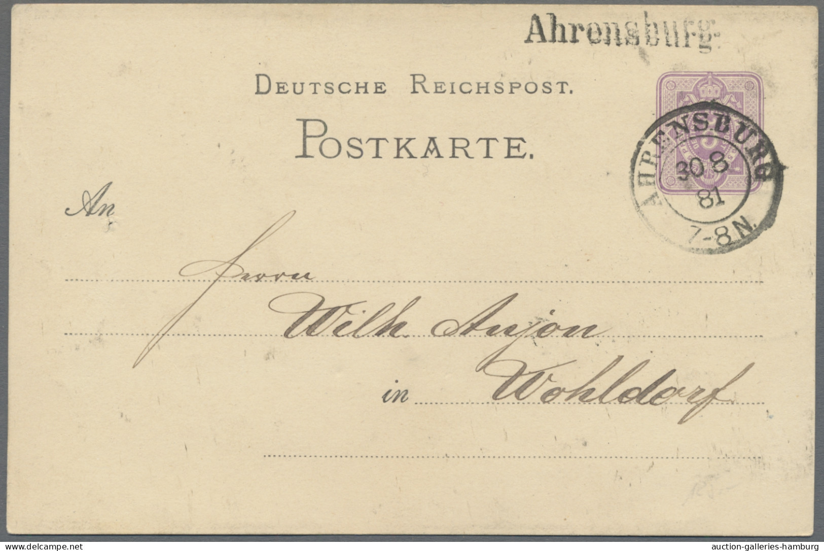 Heimat: Hamburg: 1874-1890, Partie Von 36 Belegen Mit überwiegend Stempeln Aus H - Autres