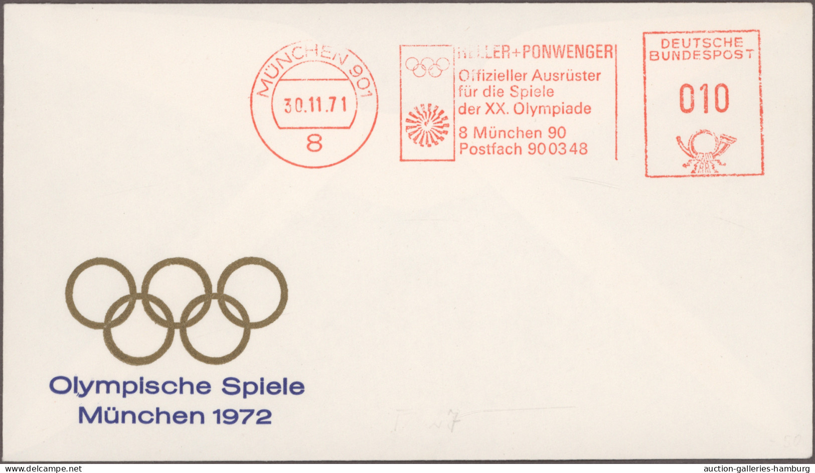 Thematics: Olympic Games: 1972, München, vielseitige Partie von ca. 150 Briefen