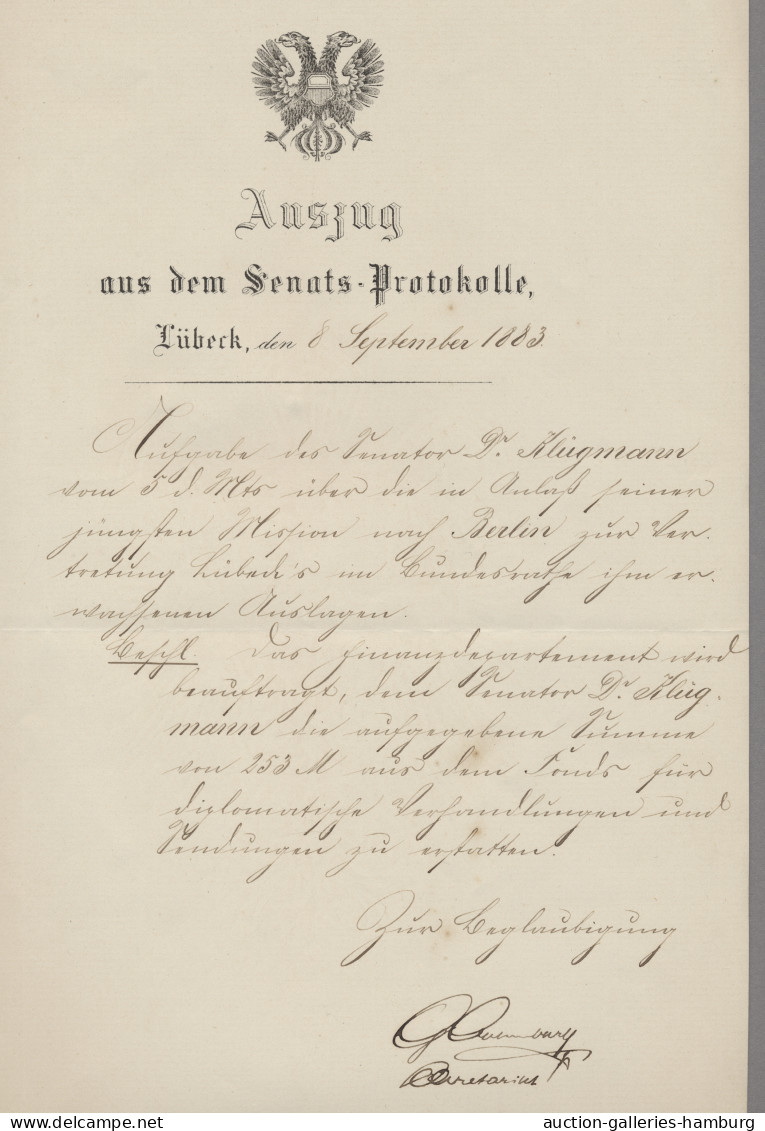 Thematics: politics: 1883, zeitgeschichtlich hochinteressante Partie mit u.a. di