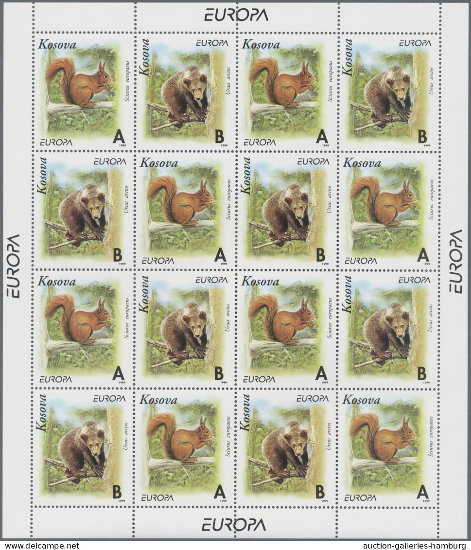 Thematics: Animals, Fauna: 1999, Kosovo, Not Issued, "Europa-Cept" Issue "Wildli - Other & Unclassified