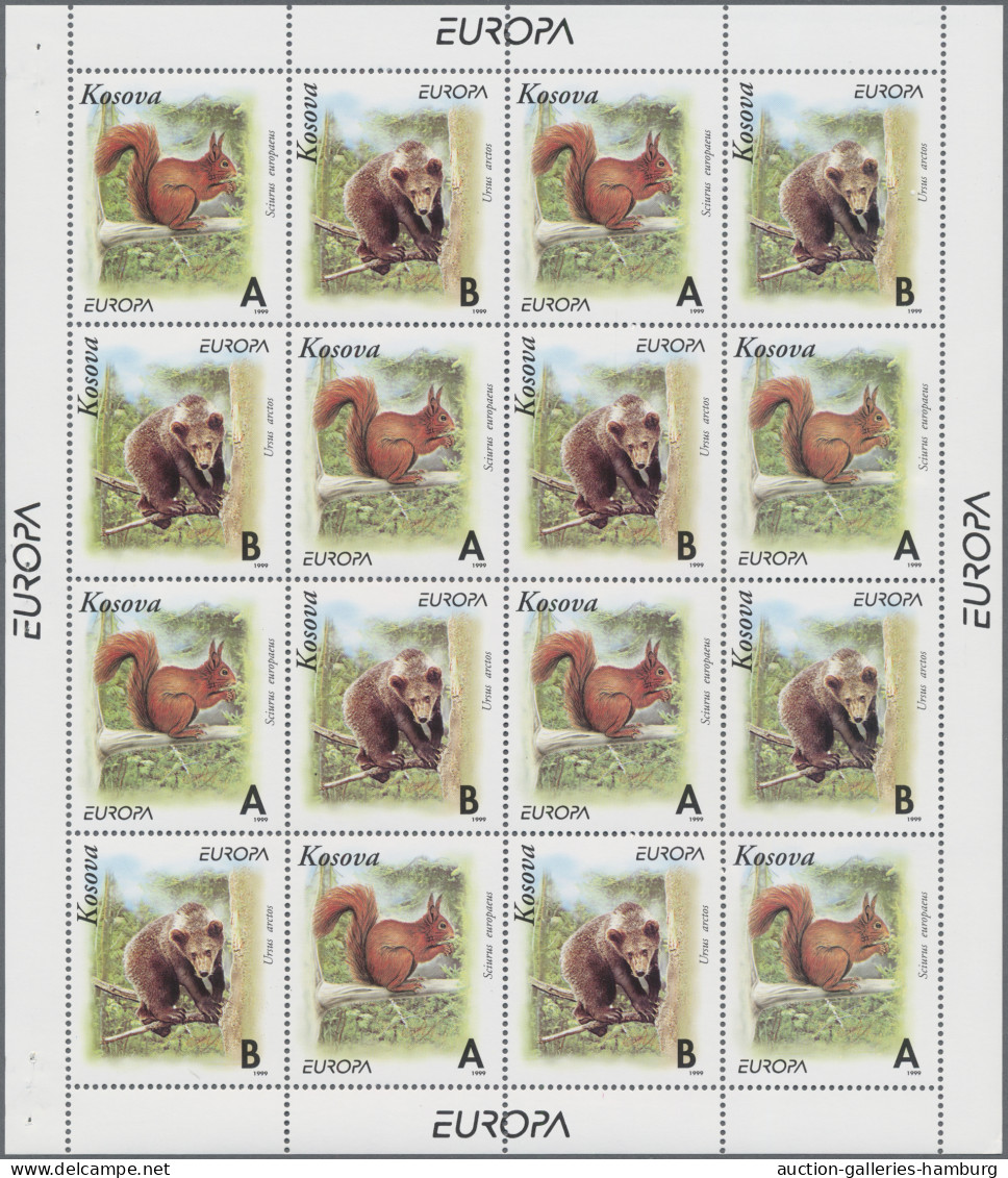 Thematics: Animals, Fauna: 1999, Kosovo, Not Issued, "Europa-Cept" Issue "Wildli - Other & Unclassified