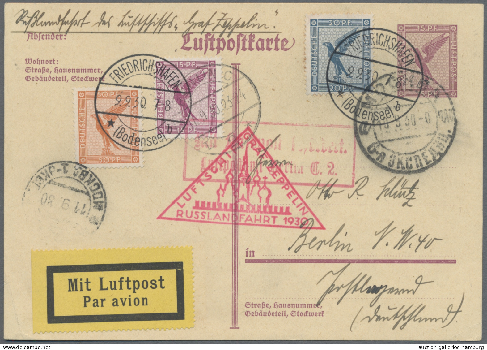 Zeppelin Mail - Germany: 1912-1939, Sammlung Von 52 überwiegend Zeppelinbelegen - Correo Aéreo & Zeppelin