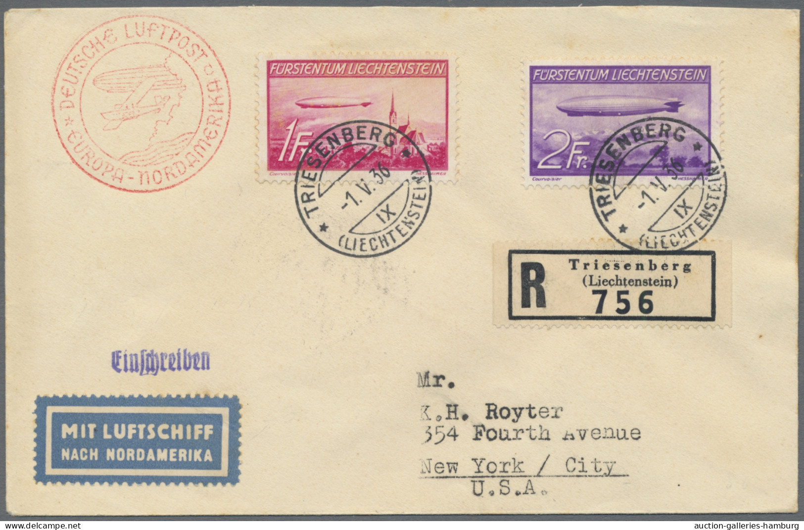 Zeppelin Mail - Germany: 1912-1939, Sammlung von 52 überwiegend Zeppelinbelegen