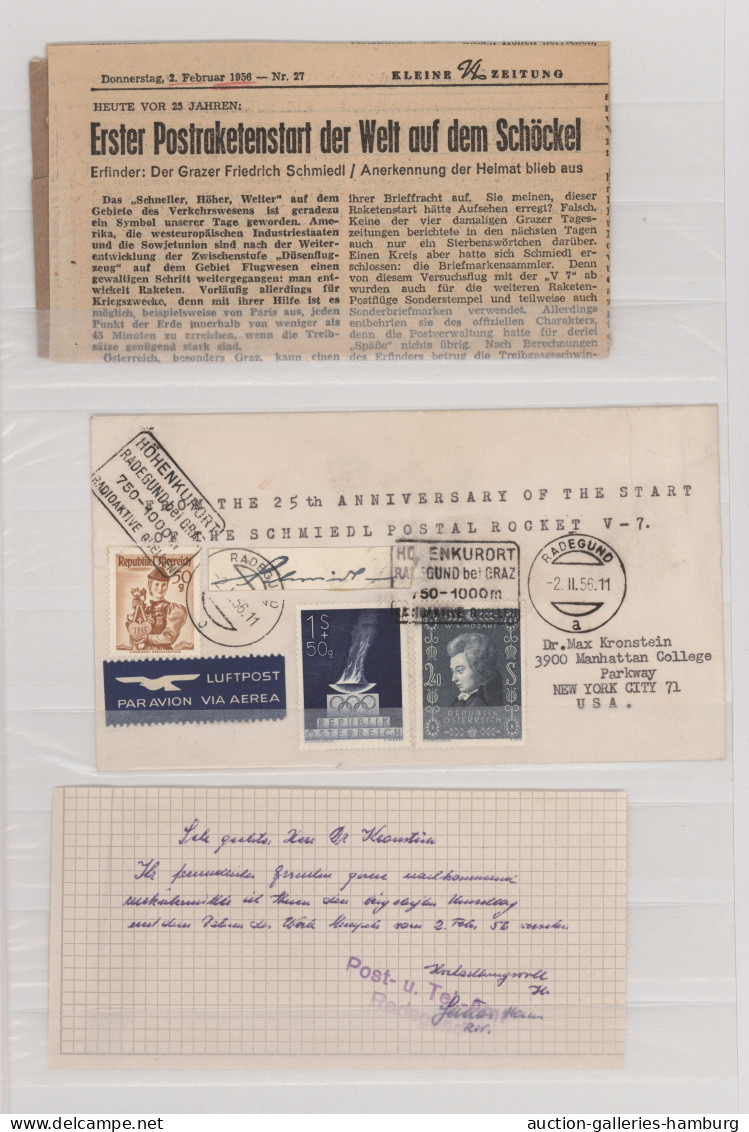 Rocket Mail: 1951/1979, ROCKET FLIGHTS/SCHMIEDL, Collection Of 37 Covers/cards, - Other & Unclassified