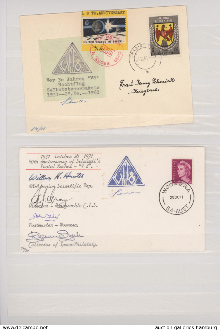 Rocket Mail: 1951/1979, ROCKET FLIGHTS/SCHMIEDL, collection of 37 covers/cards,