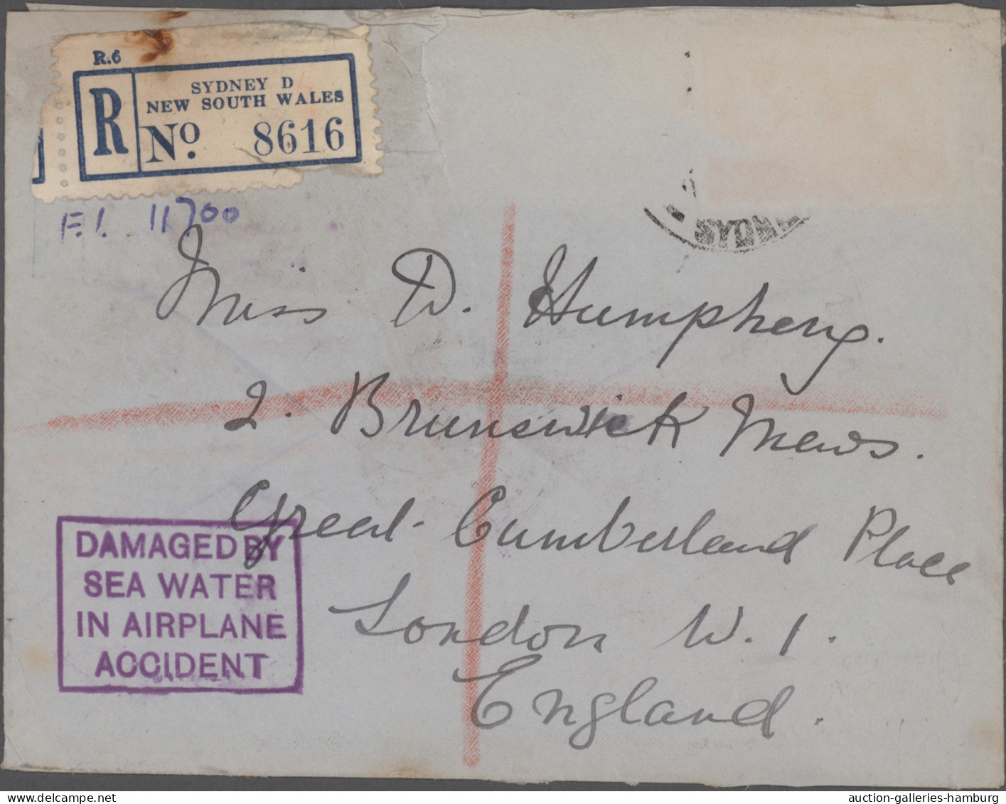 Desaster Mail: 1936/1955 (ca.), Australia, Lot Of Ten Covers Which Were Damaged - Other & Unclassified