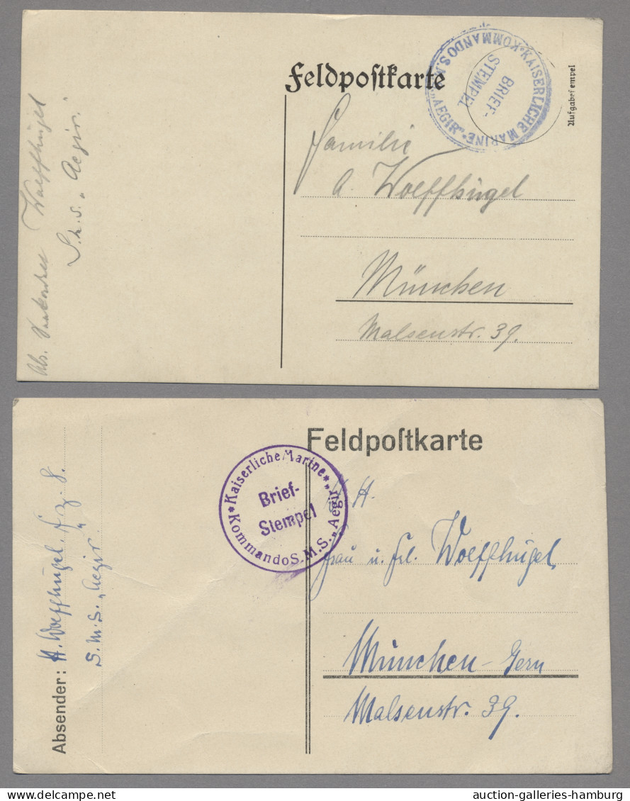 German Ship Post - Marine: ÄGIR; 1915, Partie Von 26 Belegen Aus Einer Korrespon - Other & Unclassified