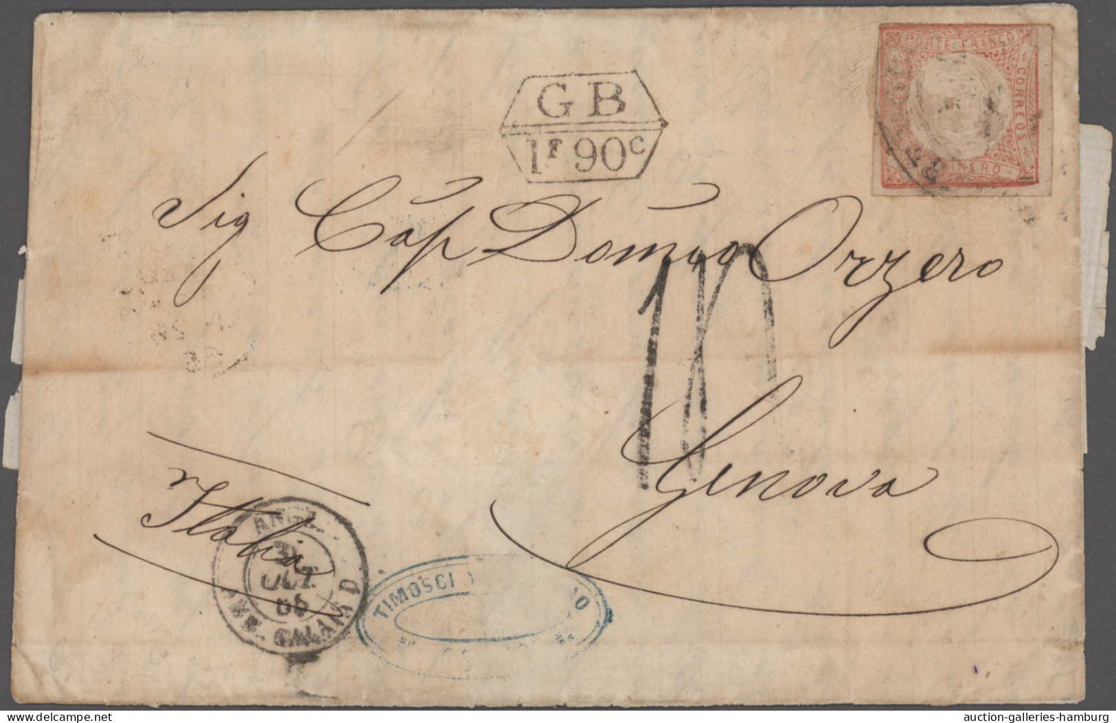 Transatlantikmail: 1855/1877, Mail Between South America And Europe (mainly Ital - Otros - Europa