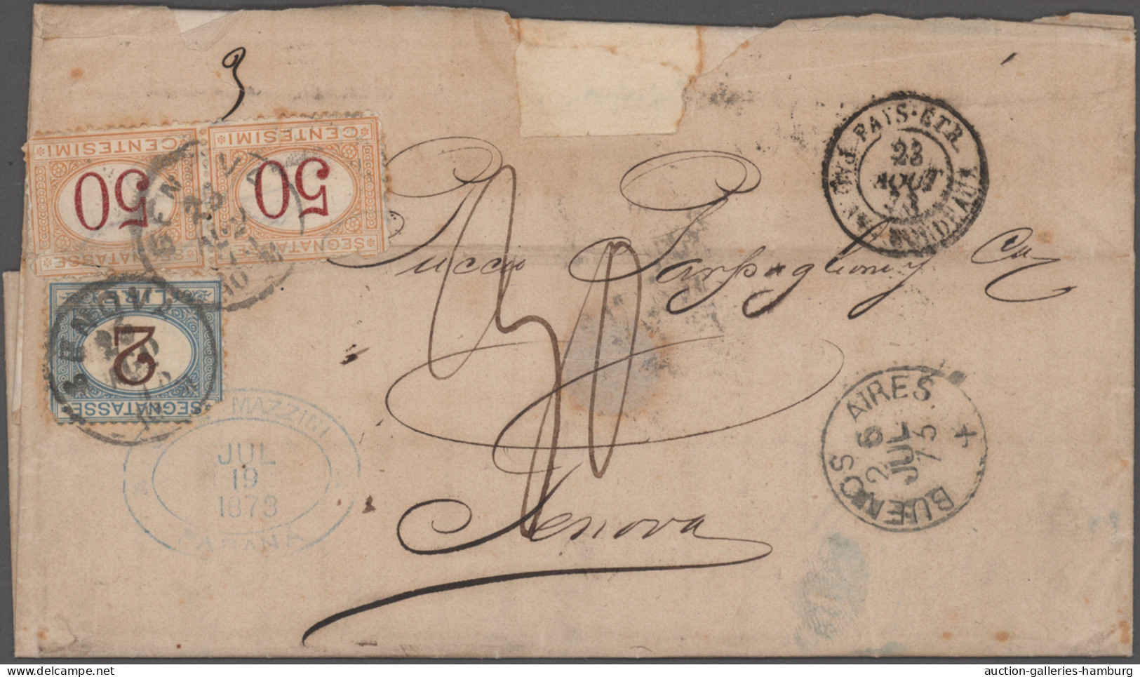 Transatlantikmail: 1855/1877, Mail Between South America And Europe (mainly Ital - Otros - Europa