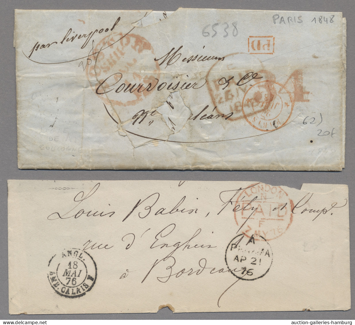 Transatlantikmail: Um 1860, Neun Briefe, Neben USA Auch Puerto Rico, Panama, Ver - Autres - Europe