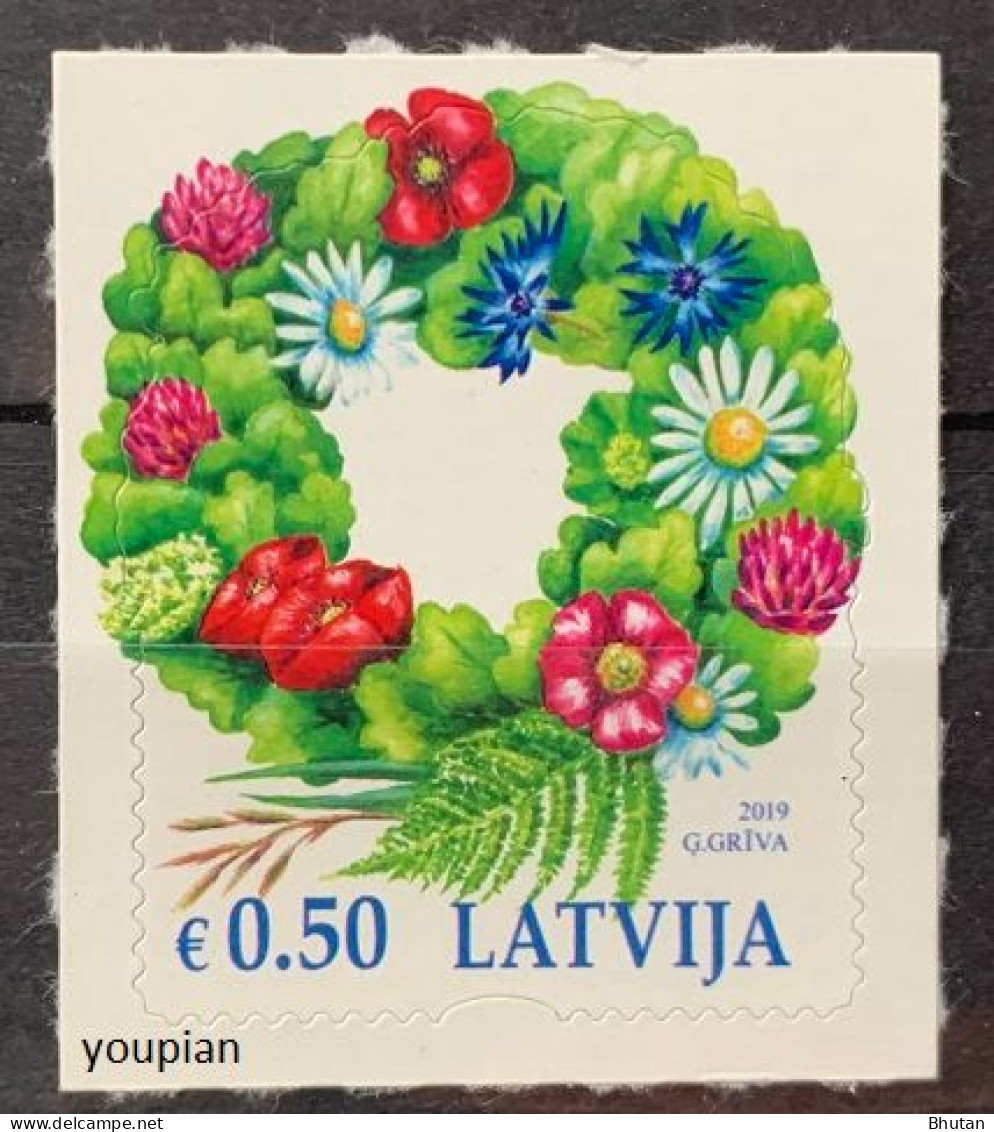 Latvia 2019, Summer Celebration Wreath, MNH Single Stamp - Lettonie
