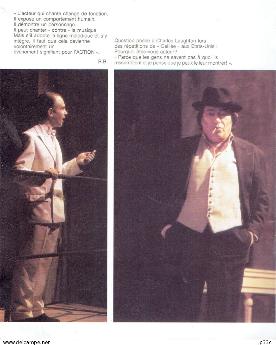 Présentation De L'Opéra De 4 Sous (B. Brecht - K. Weil), Théâtre De La Place (1988) Avec Paul Louka, Claude Semal, Etc. - Autres & Non Classés