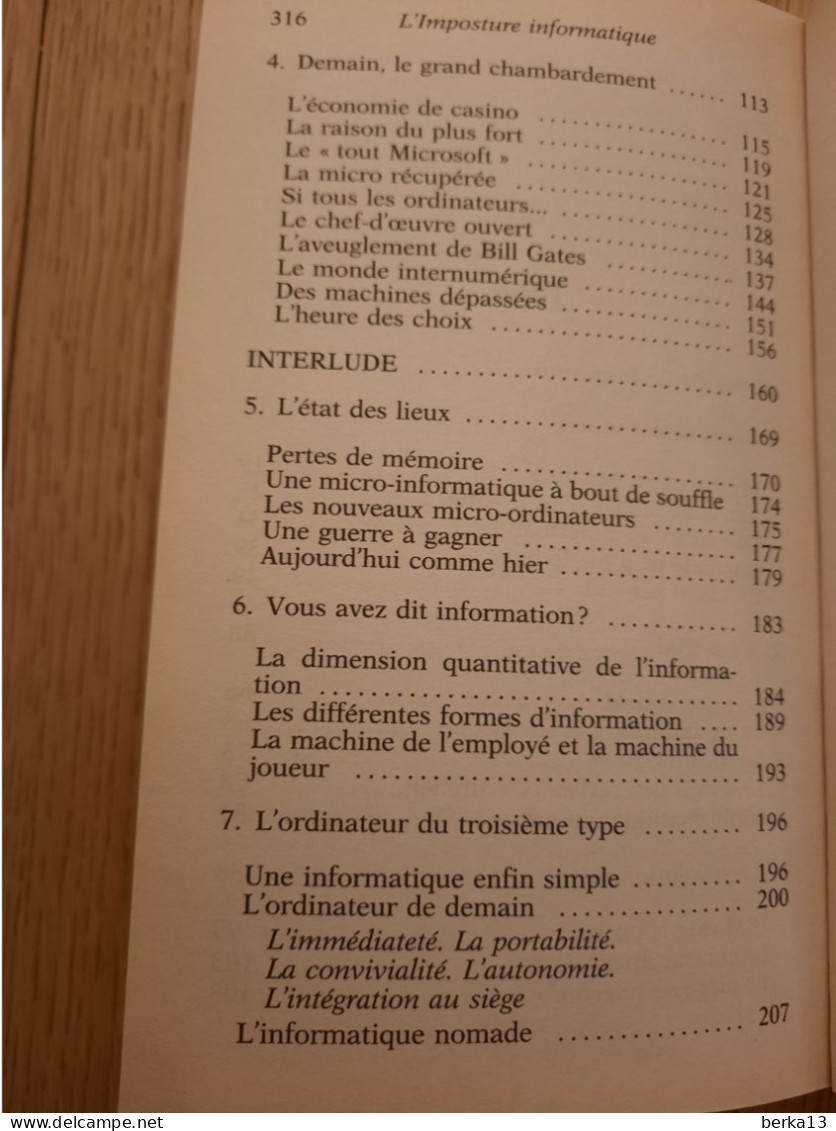 L'imposture Informatique DE CLOSETS - LUSSATO 2001 - Informatique