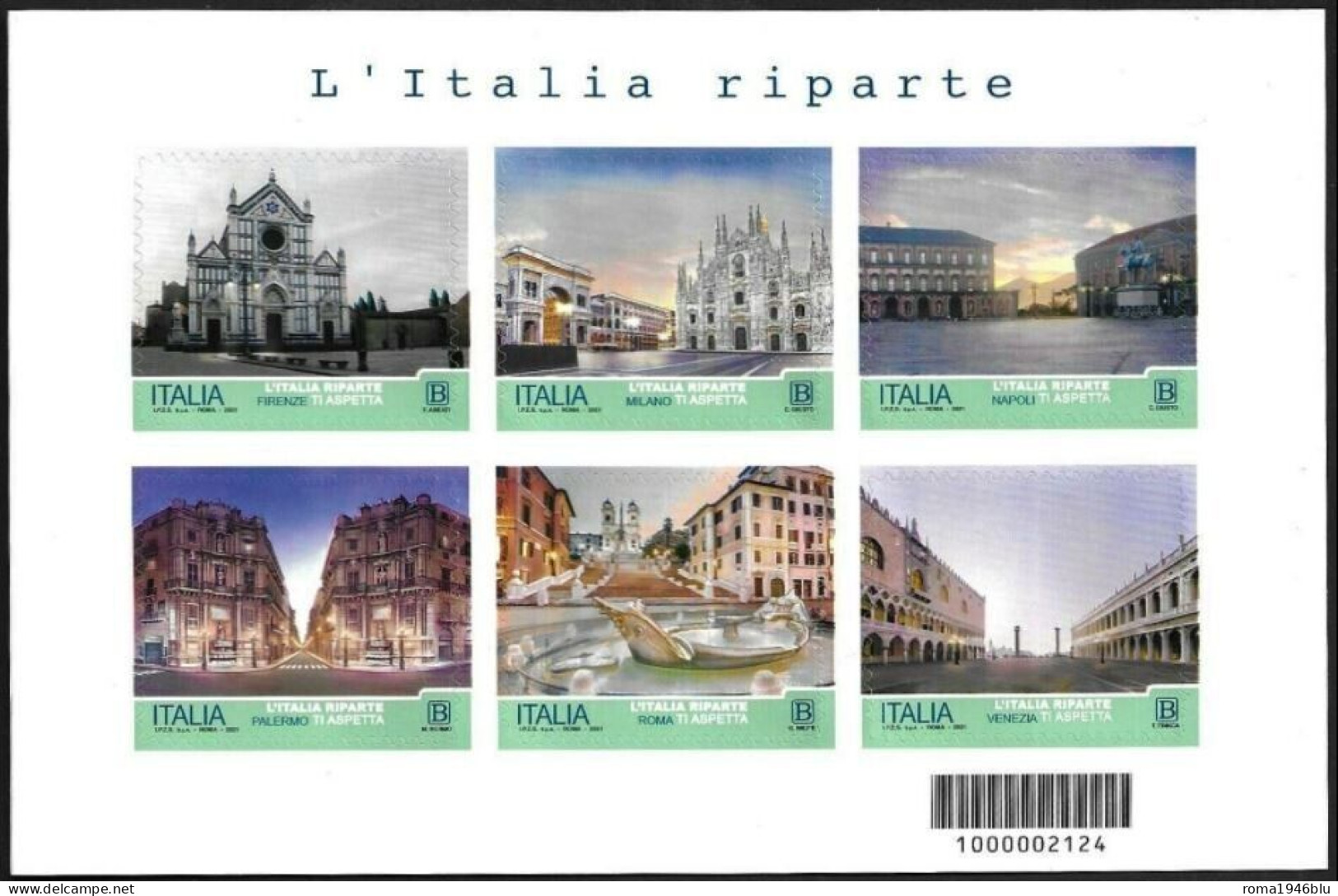 2021 ITALIA FOGLIETTO L'ITALIA RIPARTE TIRATURA LIMITATA CODICE A BARRE - 2021-...: Mint/hinged