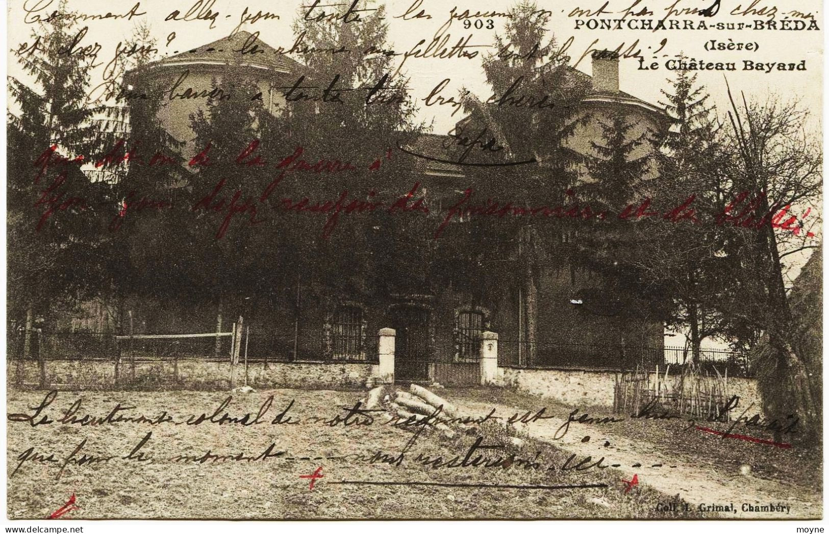 4510 - Isére - PONTCHARRA  :  LE  CHATEAU  BAYARD  - CIRCULEE En 1914 - Pontcharra