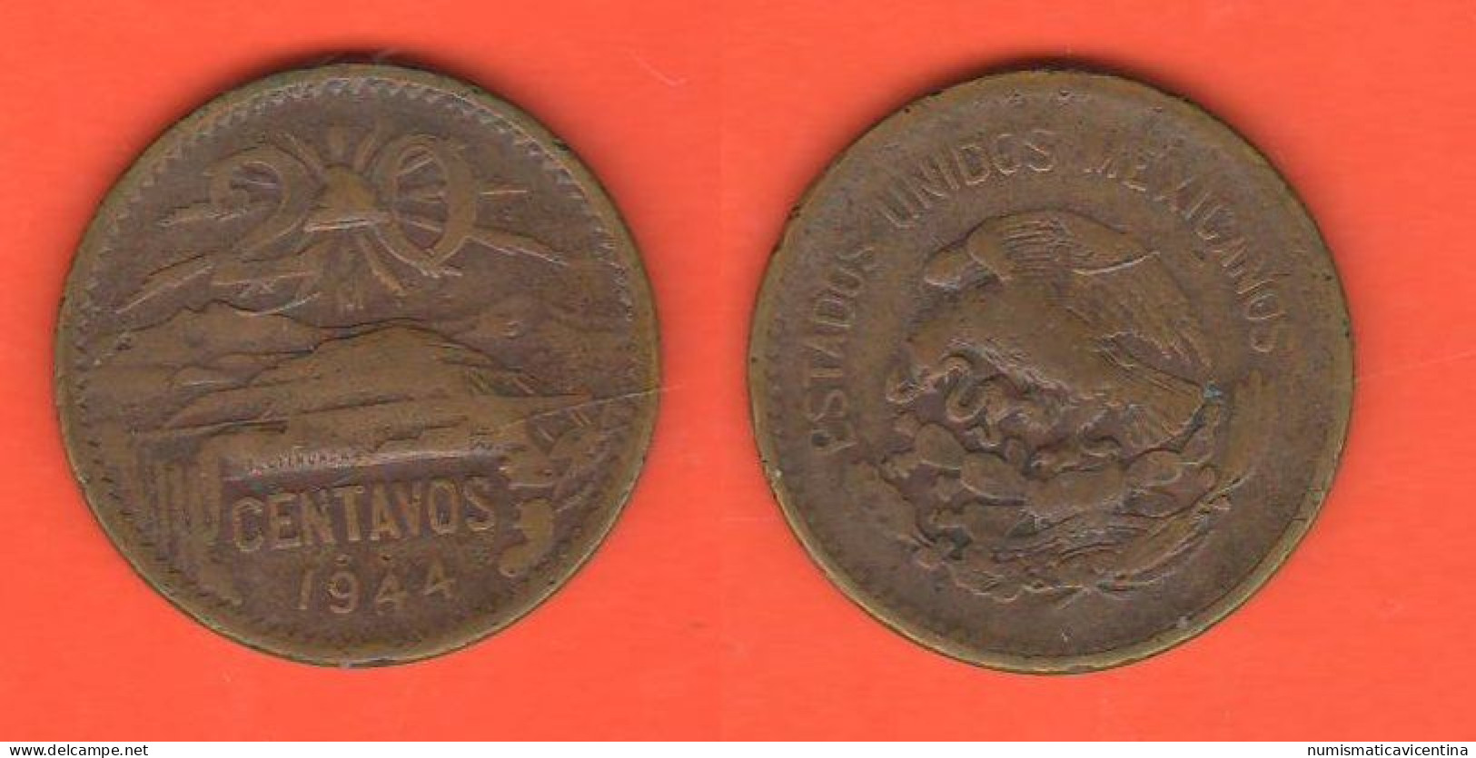 Mexico Messico 20 Centavos 1944 - México