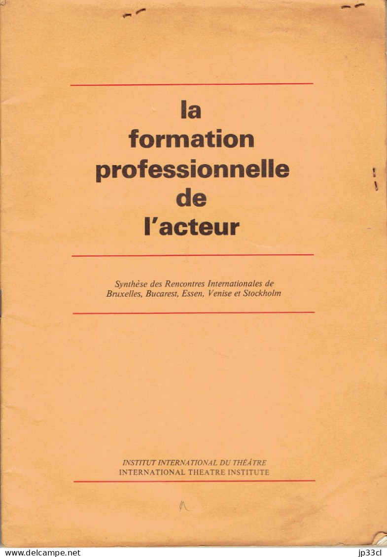 Dédicace De Georges Sion Sur Livret "La Formation Professionnelle De L'acteur" (48 Pages) - Autres & Non Classés