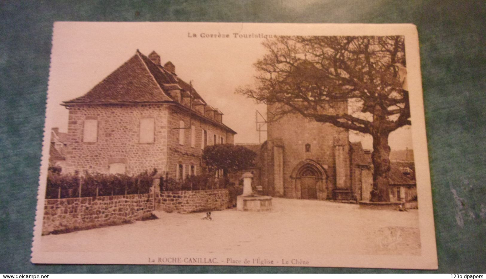 LA ROCHE CANILLAC PLACE DE L EGLISE CHENE 1936 - Autres & Non Classés