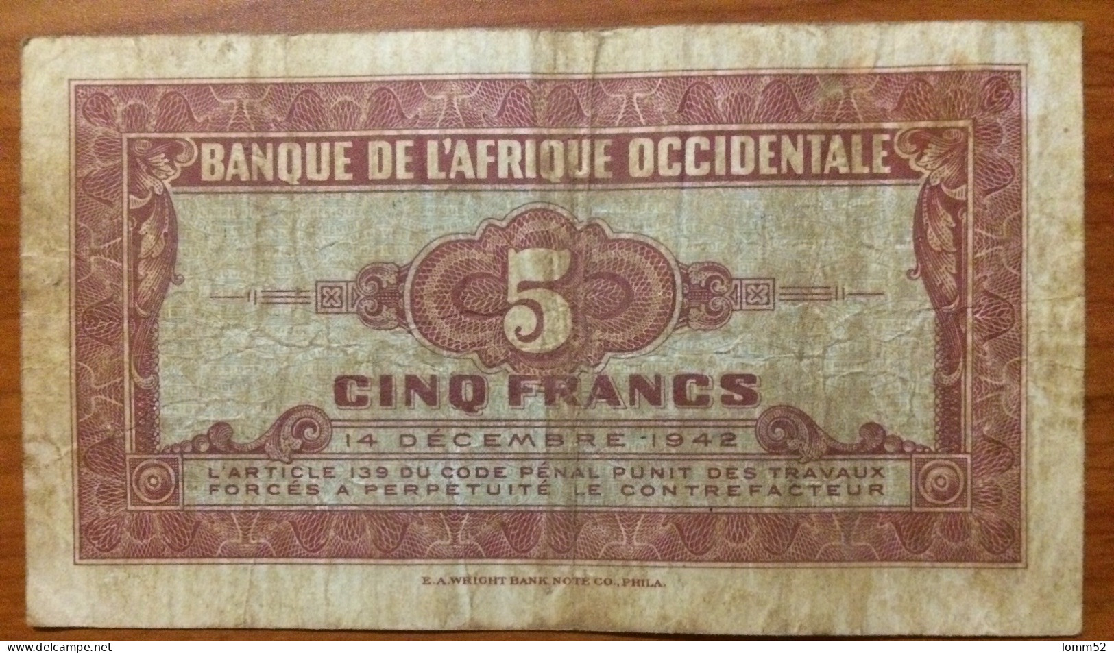 AFRICA OCCIDENTALE 5 Francs - Other - Africa