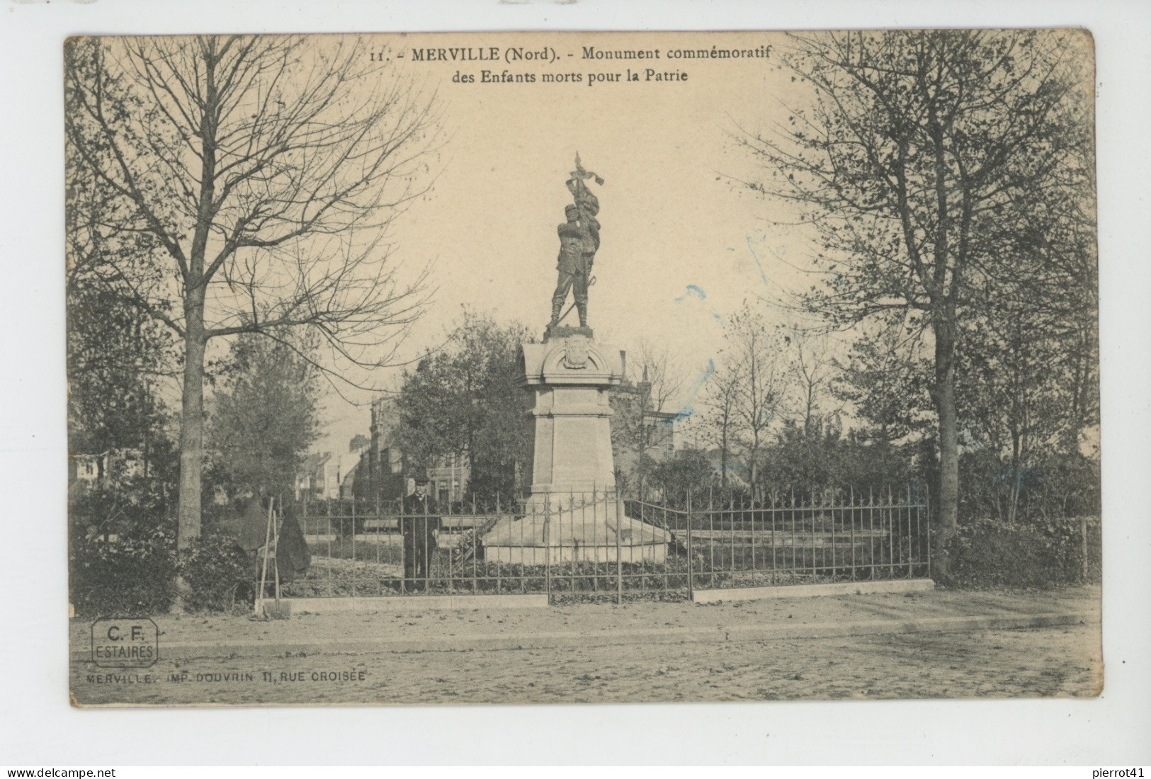 MERVILLE - Monument Aux Morts (Cachet Du 140ème Régiment Territorial D'Infanterie ) - Merville