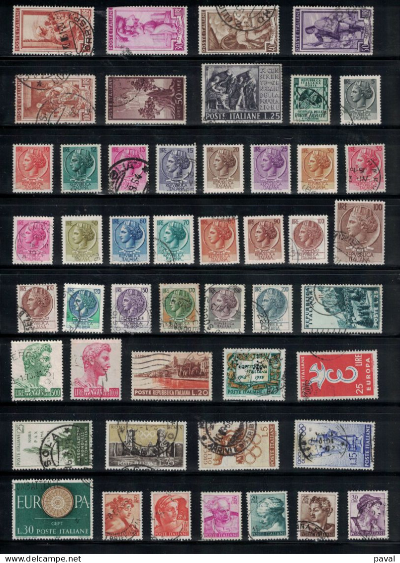 LOT N°2 DE 222 TP EN MAJORITE OBLITERES, ITALIE, BONNE COTE , TOUTES EPOQUES. - Collections