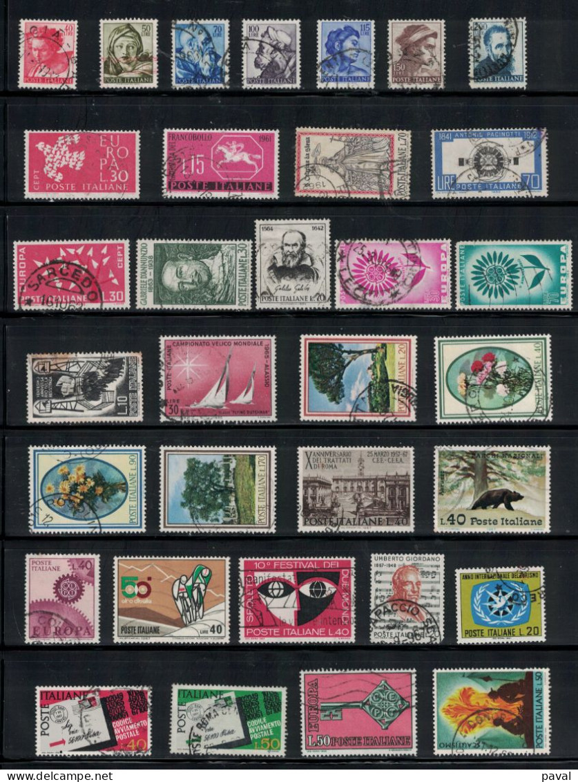 LOT N°2 DE 222 TP EN MAJORITE OBLITERES, ITALIE, BONNE COTE , TOUTES EPOQUES. - Collections