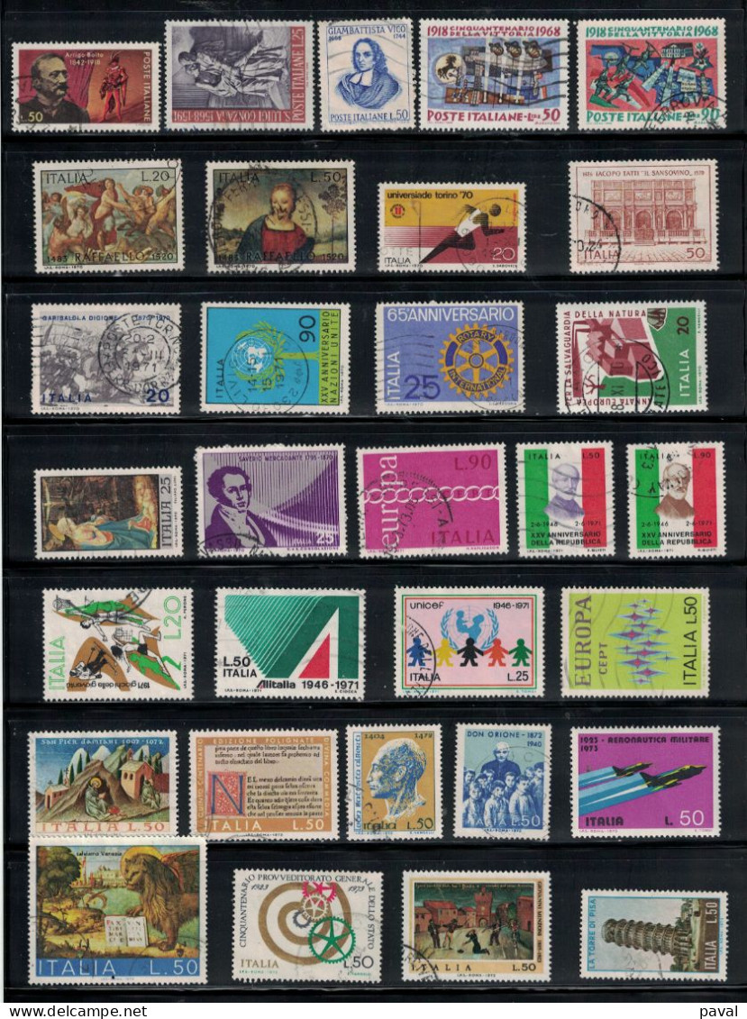 LOT N°2 DE 222 TP EN MAJORITE OBLITERES, ITALIE, BONNE COTE , TOUTES EPOQUES. - Collections