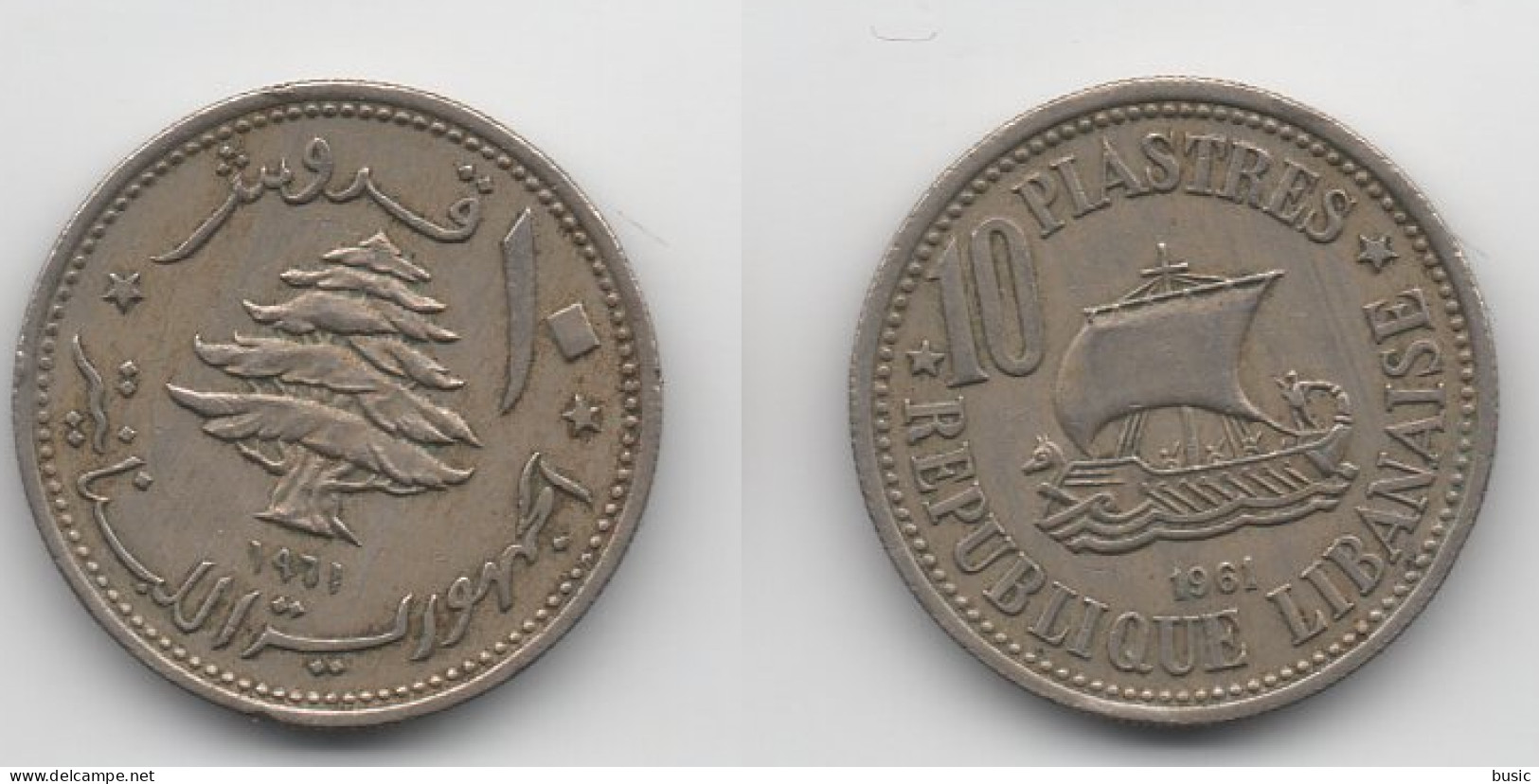 + LIBAN   + 10 PIASTRES 1961  + TRES BELLE + - Lebanon