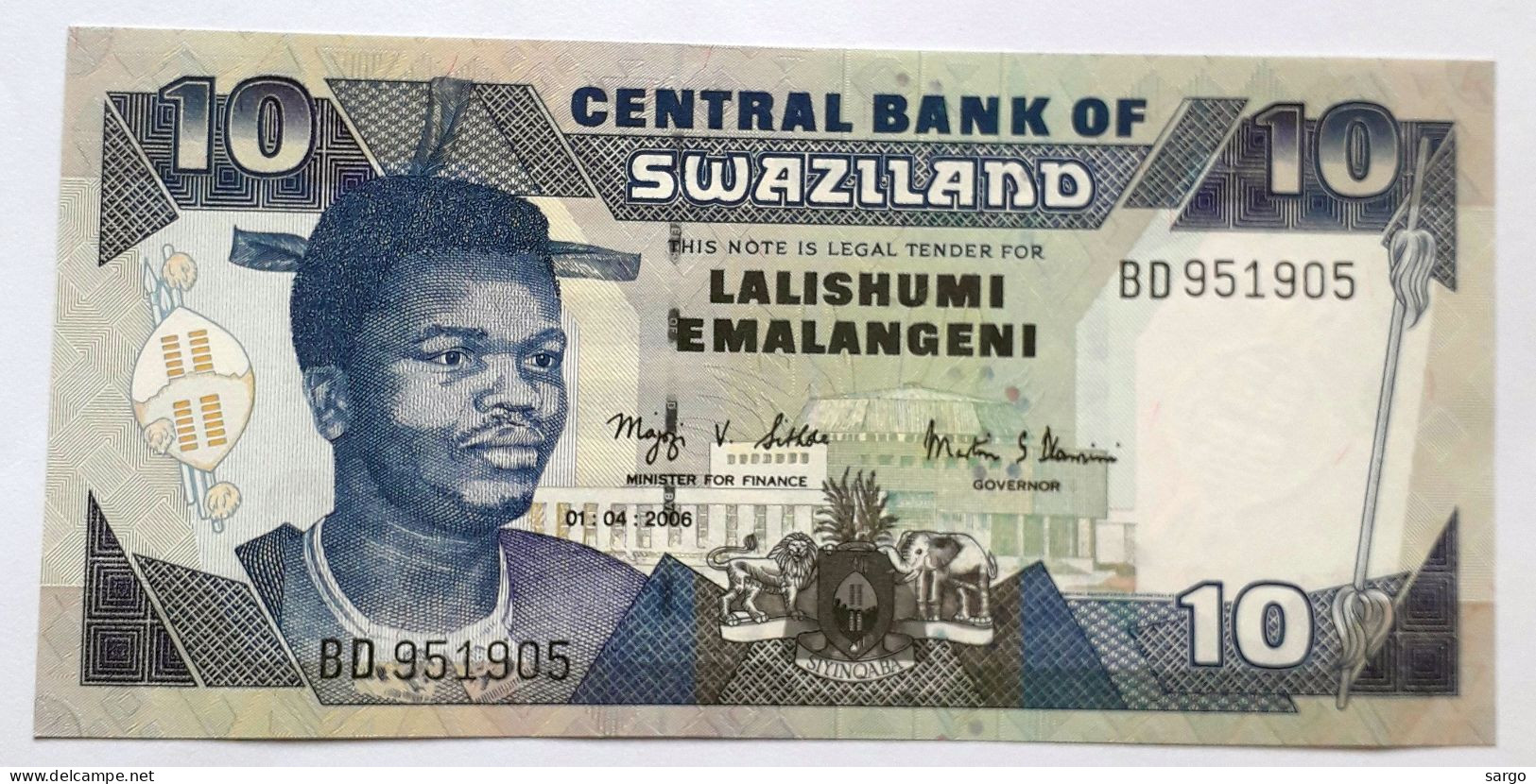 SWAZILAND - 10 EMALANGENI - P 29 (2006) - UNC - BANKNOTES - PAPER MONEY - CARTAMONETA - - Swasiland