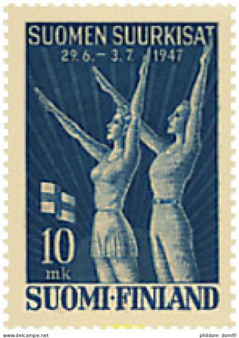 281311 HINGED FINLANDIA 1947 FIESTA GIMNASTICA - Oblitérés