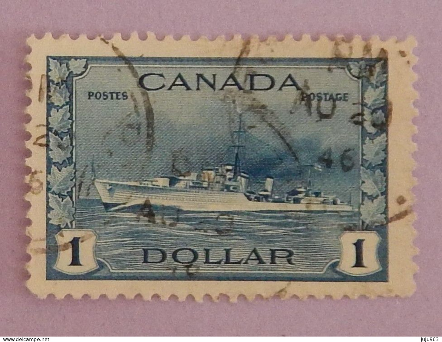 CANADA YT 218 OBLITÉRÉ "DESTROYER IROQUOIS" ANNÉES 1943/1948 - Used Stamps