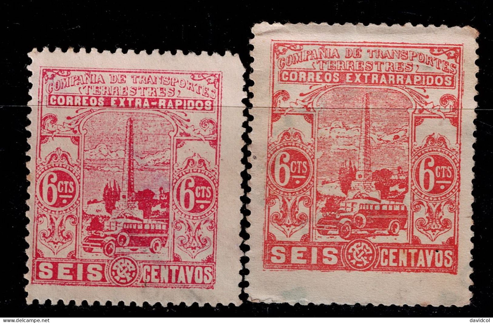0159F-KOLUMBIEN - PRIVATE CARRIER - CTT- USED -2 DIFFERENT TYPES, W/WITHOUT BAR - Colombia