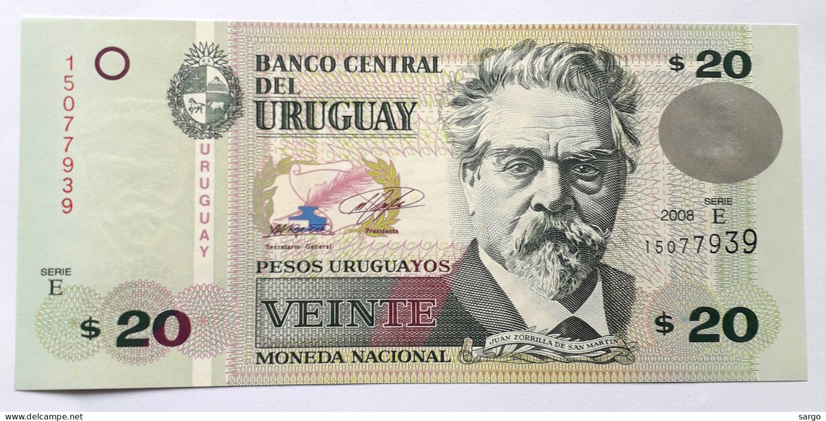 URUGUAY - 20 PESOS URUGUAYOS - P 86 A (2008)  - UNC - BANKNOTES - PAPER MONEY - CARTAMONETA - - Turkmenistan