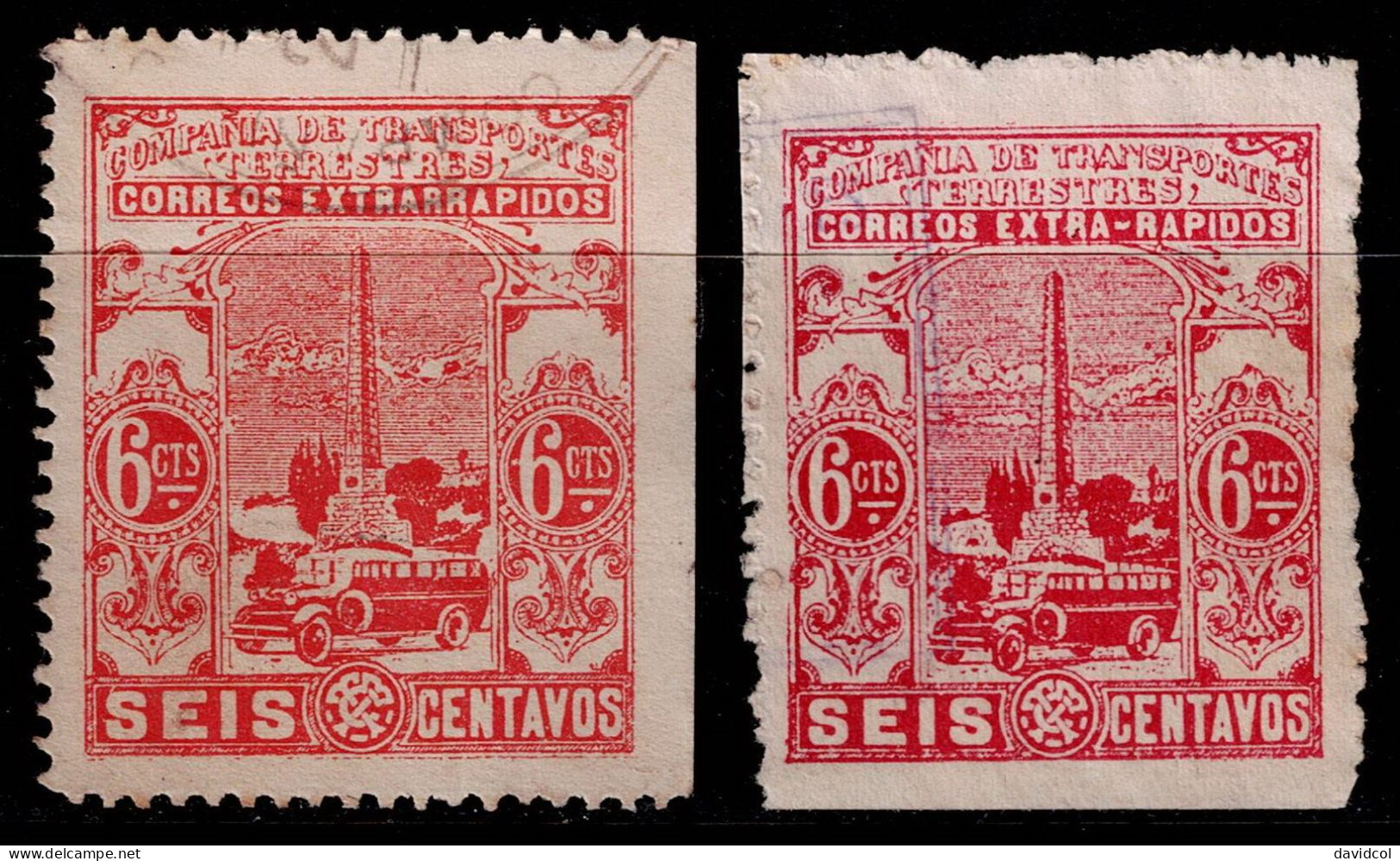 0159H-KOLUMBIEN - PRIVATE CARRIER - CTT- USED -2 DIFFERENT TYPES AND COLORS - Colombia