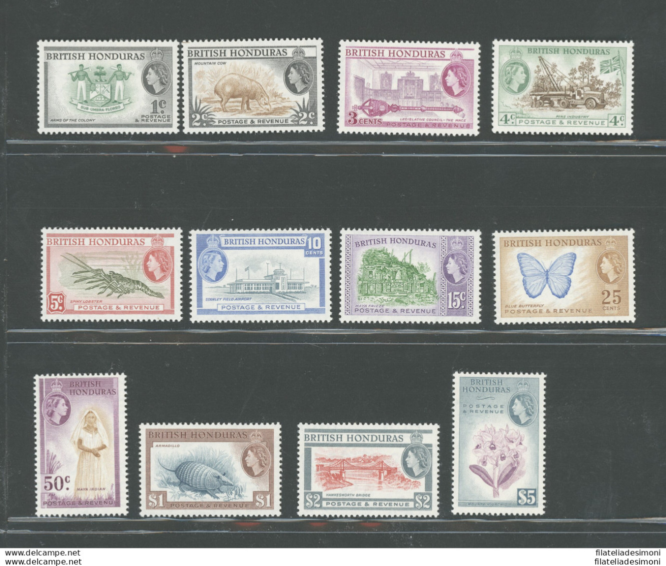 1953 British Honduras, Stanley Gibbons N. 179-90 - Incoronazione - Serie Completa 12 Valori - MNH** - Andere & Zonder Classificatie