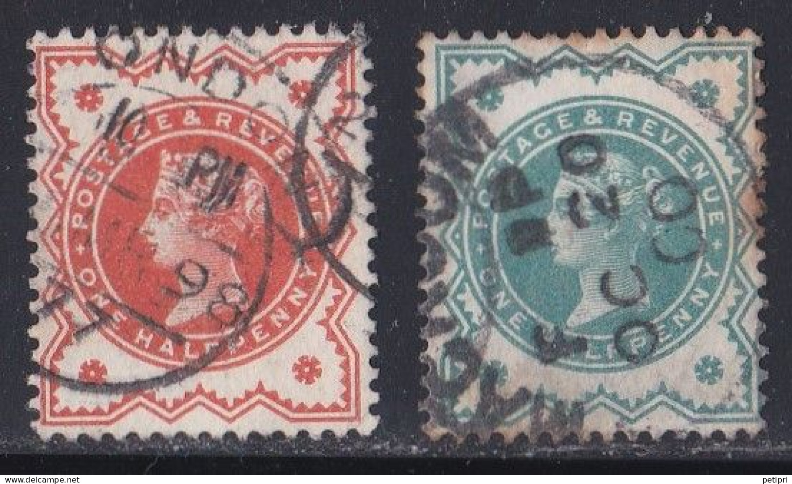 Grande Bretagne - 1887 - 1900  Victoria -    Y&T N °  91 Et  92  Oblitéré - Usados