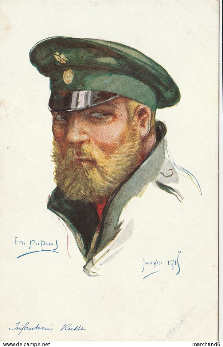 Illustrateur Emile Dupuis Infanterie Russe Janvier 1915 Patriotique Série Nos Alliés N°2 - Dupuis, Emile