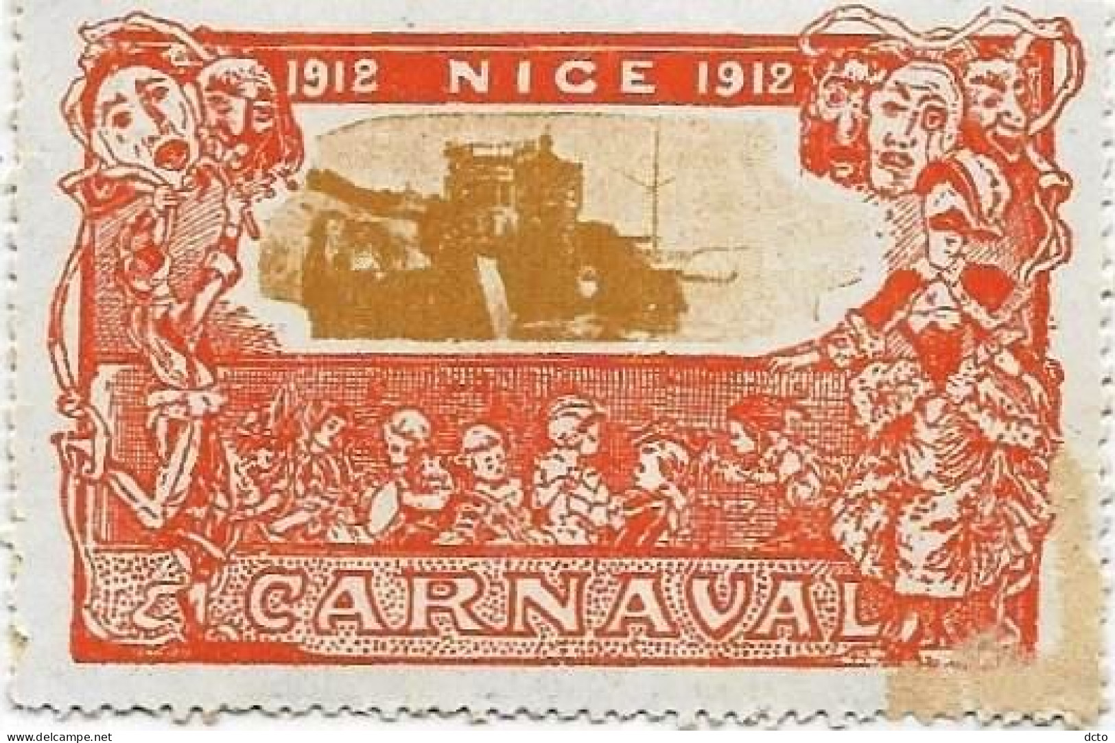 NICE 1912 4 Vignettes Carnaval De Couleurs Différentes - Tourisme (Vignettes)