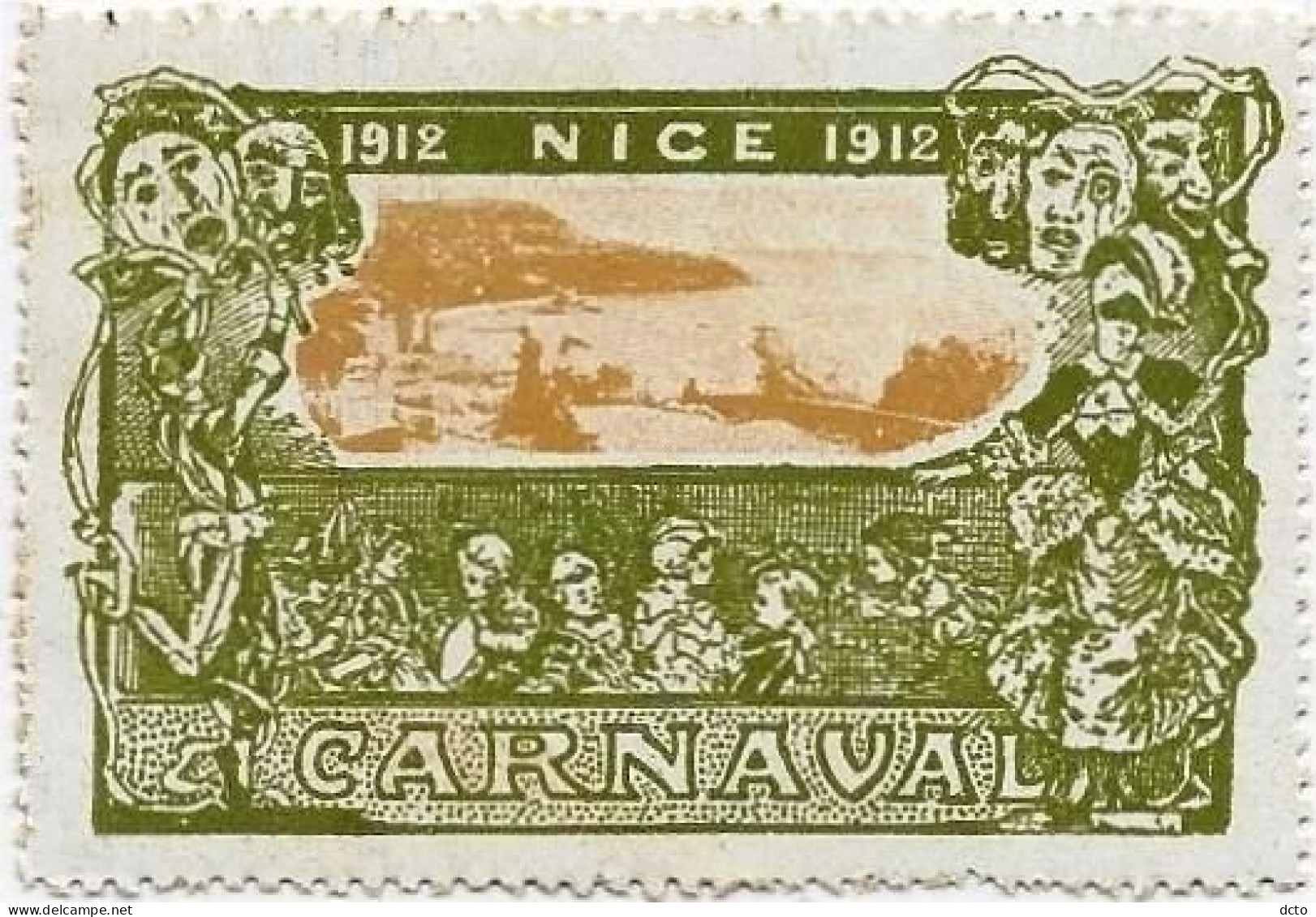 NICE 1912 4 Vignettes Carnaval De Couleurs Différentes - Tourisme (Vignettes)
