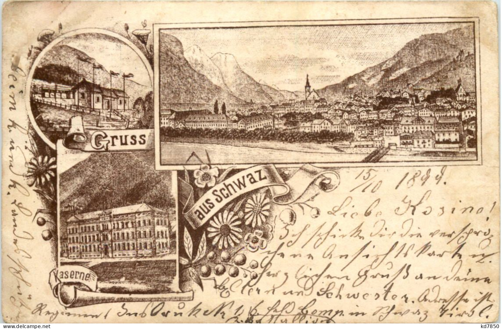 Gruss Aus Schwaz - Litho - Schwaz