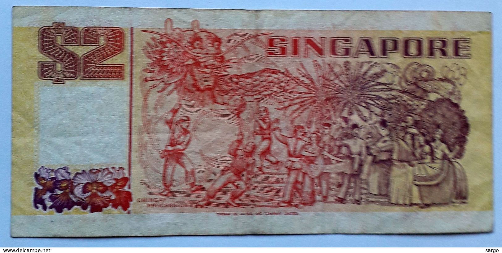 SINGAPORE - 2 DOLLARS - P 27  (1990)  - CIRC -  BANKNOTES - PAPER MONEY - CARTAMONETA - - Singapur