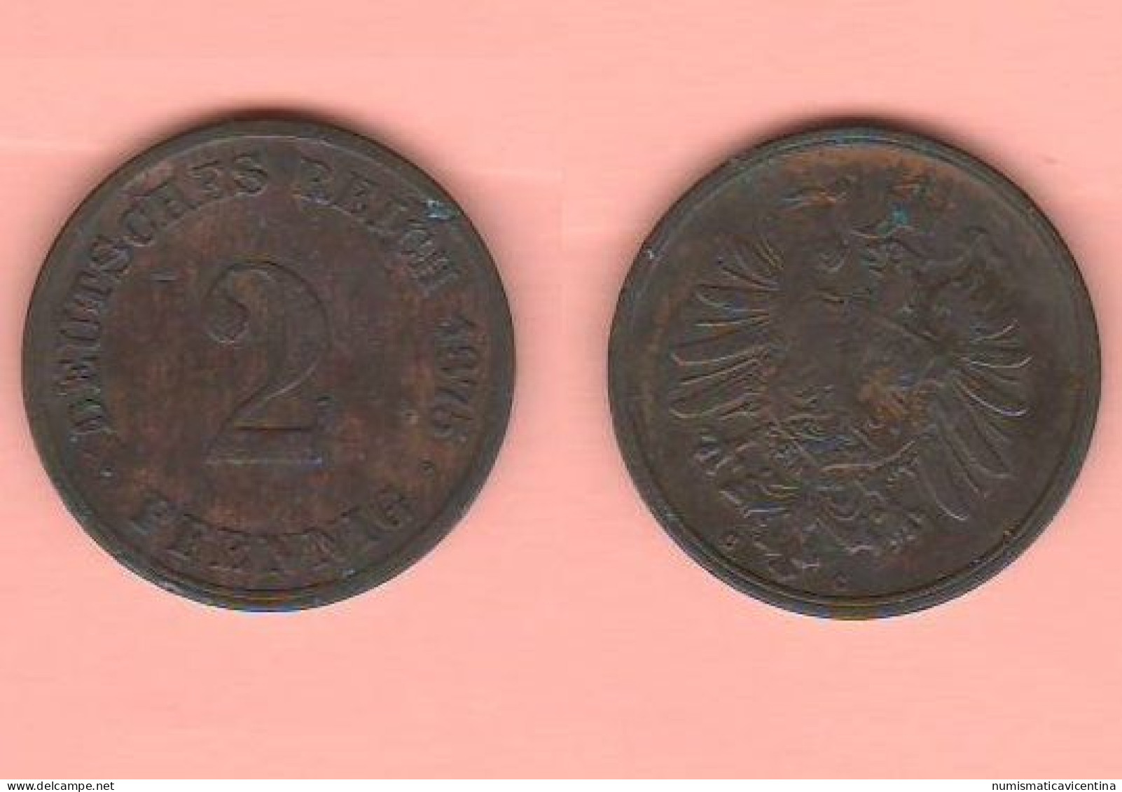 Germania 2 Pfennig 1875 C Mint Germany Allemagne Deutsches Reich Copper Coin - 2 Pfennig