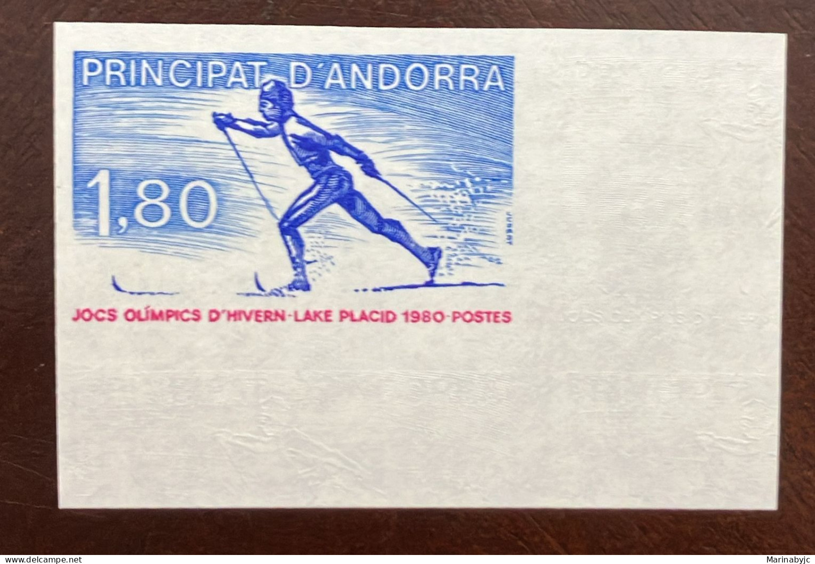 P) 1980 ANDORRA FR, PROOF WINTER OLYMPIC IN LAKE PLACID, XF - Altri & Non Classificati